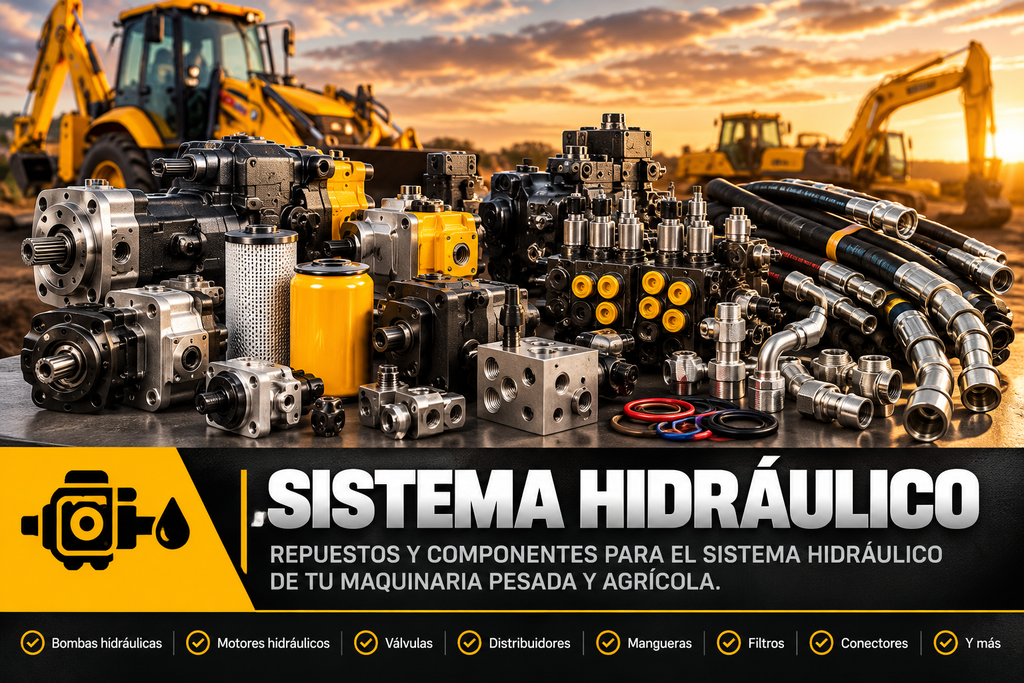 Repuestos para sistema hidráulico de maquinaria pesada y agrícola.